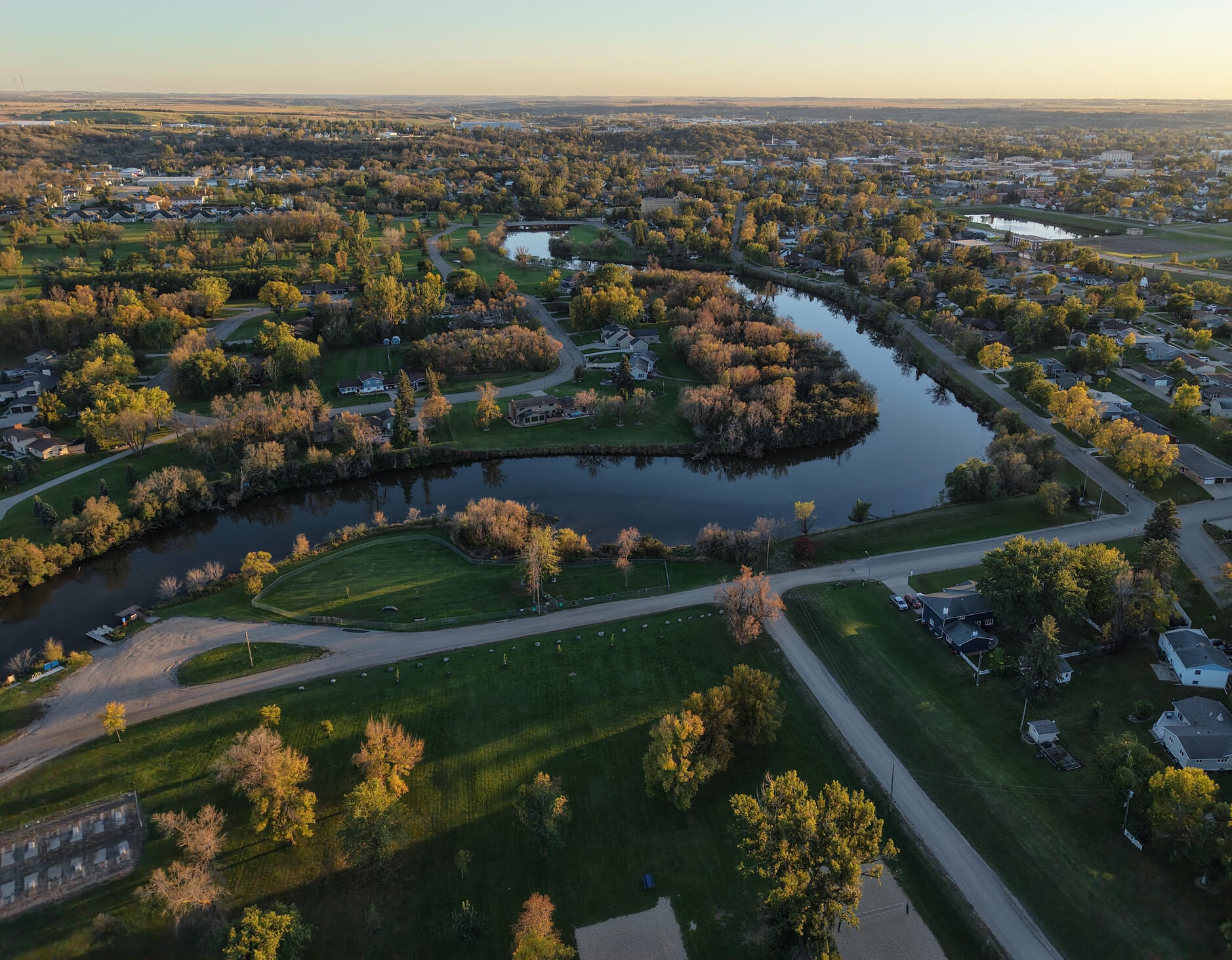 Picture of a river meandering through Chautauqua Park.